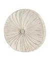 J Queen New York Villanova Tufted Decorative Pillow, 15" Round In Alabaster