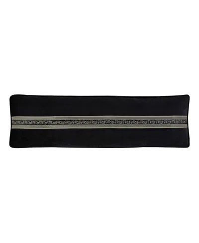 J Queen New York Vincenzo Bolster Decorative Pillow, 15" X 52" In Black