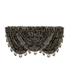 J Queen New York Windham Waterfall Window Valance, 49" X 33" In Black