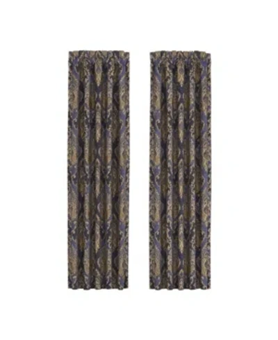 J Queen New York Woodstock Window Panel Pair, 50" X 84" In Indigo