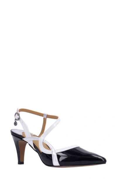 J. Reneé Aldonsa Ankle Strap Pointed Toe Pump In Black/white/silver