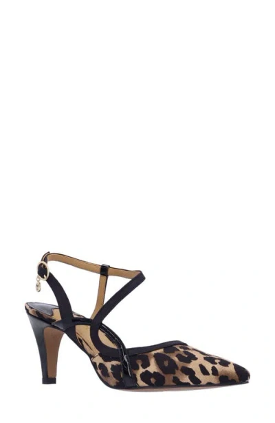 J. Reneé Aldonsa Ankle Strap Pointed Toe Pump In Brown/black