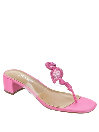 J. Reneé Bonaire Womens Vinyl Thong Sandals In Pink