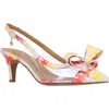 J. Reneé Calista Slingback Pointed Cap Toe Pump In Clear/warm