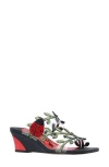 J. Reneé Coccinella Wedge Sandal In Clear/black/red