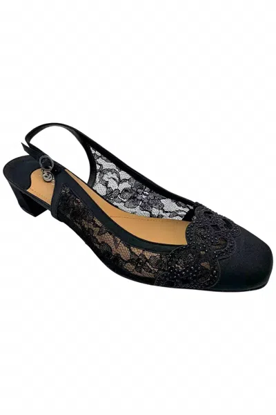 J. Reneé Faleece Low Heel Slingback Pumps In Black
