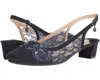 J. Reneé Faleece Low Heel Slingback Pumps In Navy Satin In Multi