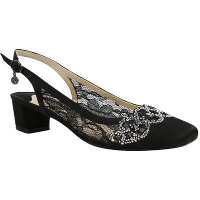 J. RENEÉ FALEECE WOMENS RHINESTONE SLINGBACK HEELS