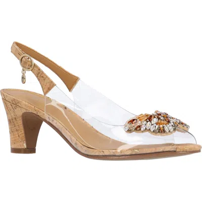 J. Reneé Gloriana Slingback Sandal In Clear/natural/gold