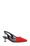 J. Reneé Gwyn Slingback Pointed Toe Pump In Black/ Red