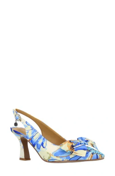 J. Reneé Harlan Floral Bow Slingback Pump In Multi