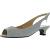 J. Reneé Jenvey Womens Metallic Slingback Kitten Heels In Silver