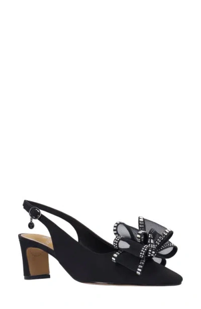 J. Reneé Kalindra Crystal Bow Embellished Slingback Pump In Black