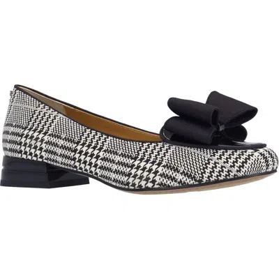 J. Reneé Kori Houndstooth Bow Flat In Black
