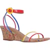 J. Reneé Lavinia Ankle Strap Wedge Sandal In Clear/multi/natural