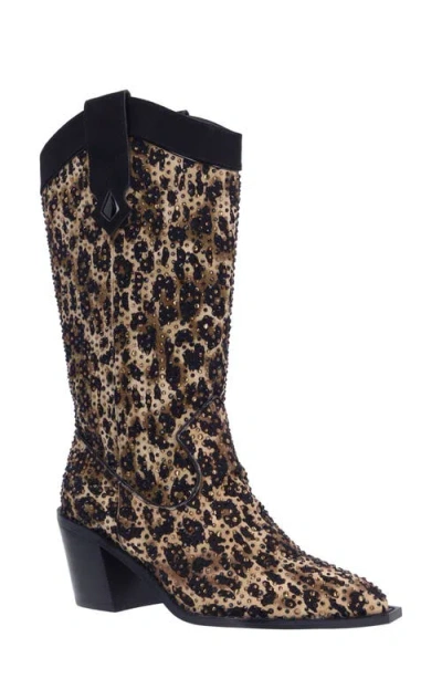 J. Reneé Laylani Pointed Toe Western Boot In Brown/ Black