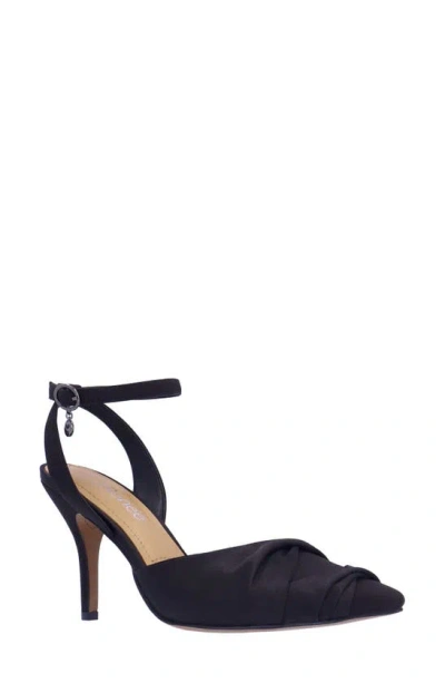 J. Reneé Leander Ankle Strap Pointed Toe Pump In Black