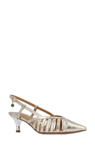 J. Reneé Lorel Slingback Pointed Toe Pump In Gold