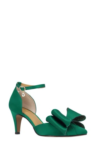 J. Reneé Pammie Ankle Strap Bow Pump In Green