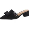 J. Reneé Randa Bow Womens Slip On Block Heel Mules In Black