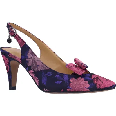 J. Reneé Rayne Slingback Pointed Toe Pump In Black/ Pink/ Purple