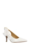 J. Reneé Rowin Slingback Pointed Toe Pump In White
