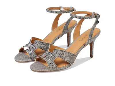 J. Reneé Sarlon Sandal Women's Sliver Rhinestone Stiletto Heel Jobb2097 In Gray