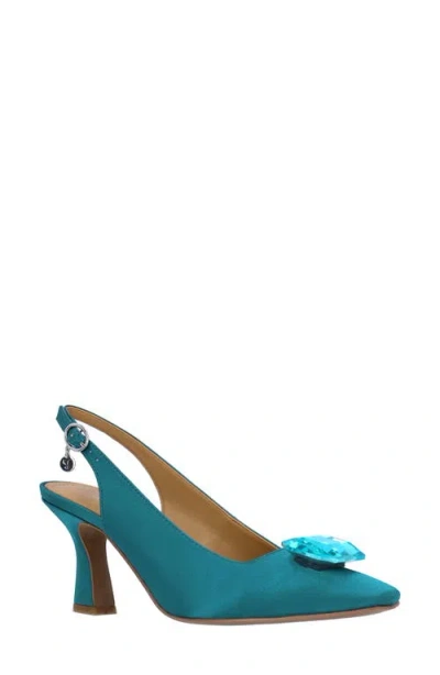 J. Reneé Saskia Slingback Square Toe Pump In Aqua