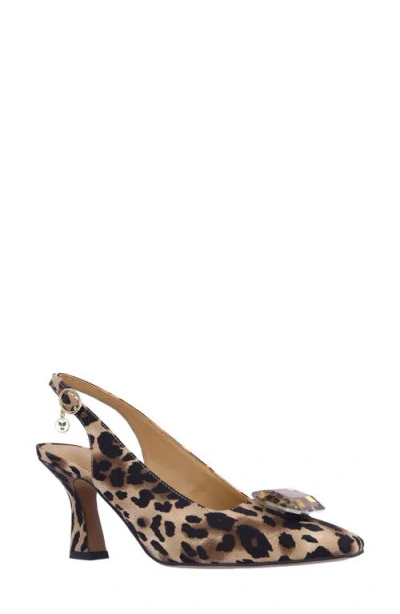 J. Reneé Saskia Slingback Square Toe Pump In Brown/black
