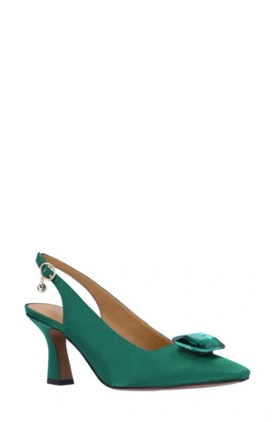 J. Reneé Saskia Slingback Square Toe Pump In Emerald