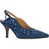 J. Reneé Solara Pointed Toe Slingback Pump In Navy