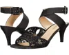 J. Reneé Soncino Sandals Womens Black Lace Kitten Heel Ankle Strap Zogg2090 In Black