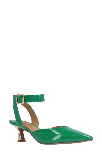 J. Reneé Tamsin Ankle Strap Pointed Toe Pump In Green