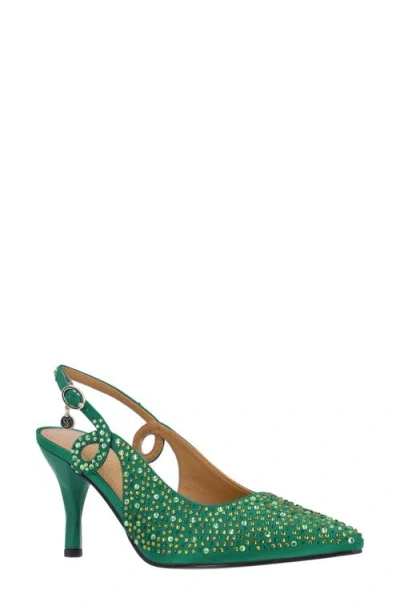 J. Reneé Viviene Slingback Pointed Toe Pump In Emerald