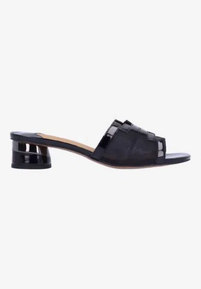J. Reneé Women's Amorra Square Toe Sandal In Black Patent/mesh In Blue