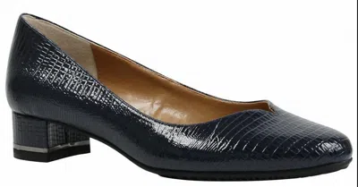 J. Reneé Women's Bambalina Block Heel Pump In Black Lizard In Blue