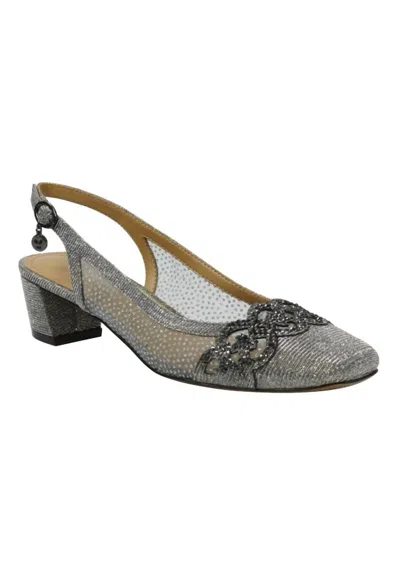 J. Reneé Women's Faleece Sling Heels In Pewter Glitter