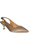J. Reneé Women's Ferryanne Slingback Pump In Beige Satin/rhinestones