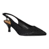 J. Reneé Ferryanne Pump Womens 10 Black Rhinestone Pointed Toe Slingback Zpo3655
