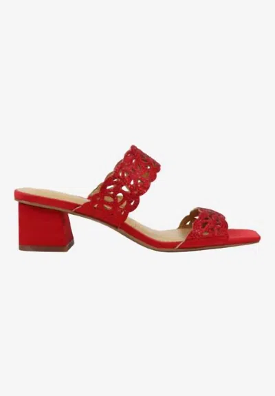J. Reneé Women's Keetana Slip On Sandals In Red Satin/stones In Black