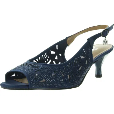 J. Reneé Womens Embellished Mesh Slingback Sandals In Multi