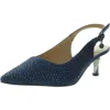 J. Reneé Womens Embellished Suede Kitten Heels In Navy