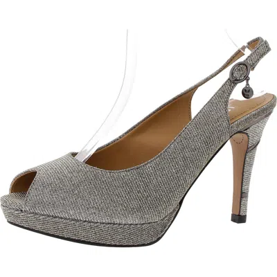 J. Reneé Womens Glitter Manmade Slingback Heels In Multi