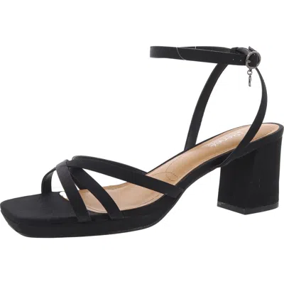 J. Reneé Womens Strappy Satin Block Heel In Black