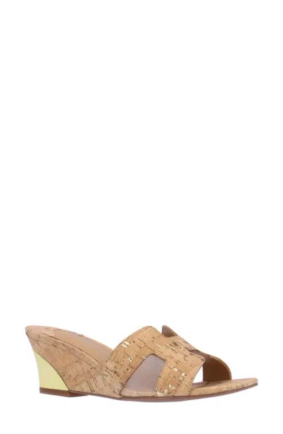 J. Reneé Zahra Wedge Slide Sandal In Natural/gold