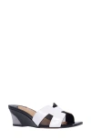 J. Reneé Zahra Wedge Slide Sandal In White/black