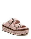 J/slides Women's Bonnie Double Buckle Platform Slide Sandals In Light Pink