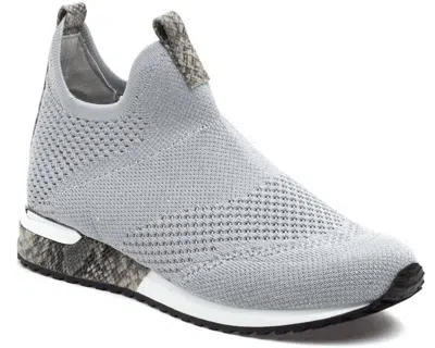 J/slides Orion Knit Slip-on Sneakers In Silver In Grey