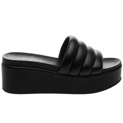 J/slides Quirky Wedge Sandal In Black