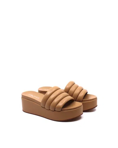 J/slides Quirky Sandals In Nude Leather In Brown